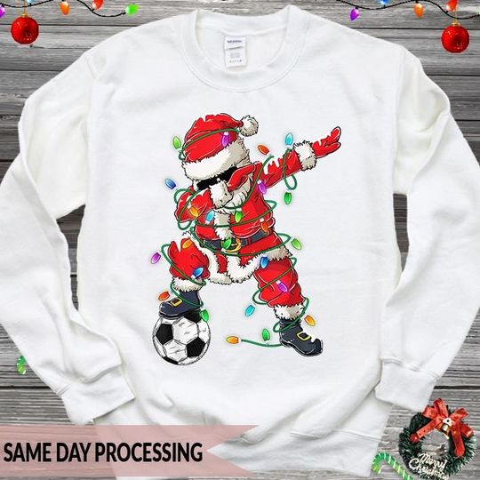 Discover Santa's Favorite Football Player Sweatshirt for Christmas Enthusiasts