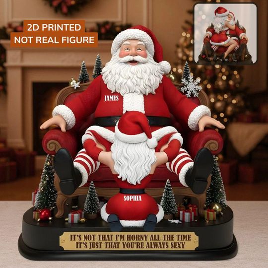 Discover Personalized Santa Claus Couple Acrylic Plaque, Funny Mr Mrs Santa Claus Flat Plaque for Anniversary, Intimate Christmas Gift ipatucpl00419
