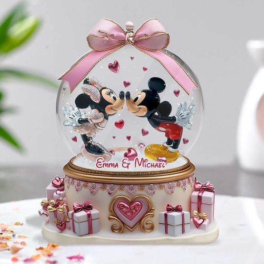 You and Me We Got This Personalized Acrylic Plaque, Mouse Couple Anniversary Clear Plaque, Cartoon Mouse in Snow Globe, Gift for Her dsn9870