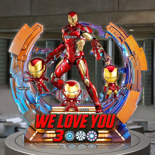 Discover Custom Iron Hero Dad Acrylic Plaque, Personalized Superhero Gift for Dad