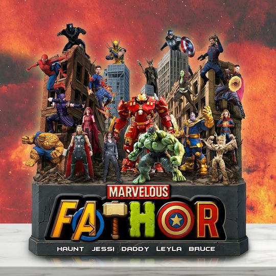 Discover Custom Super Heros Dad Acrylic Plaque, Personalized Superhero Gift for Dad