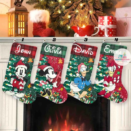 Discover Personalized Mickey and Friends Christmas Stockings, Disney Christmas Stockings, Character Christmas Stockings Gift