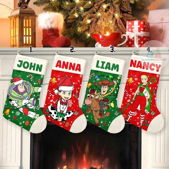 Personalized Toy Story Christmas Stockings, Personalized Xmas Stocking, Christmas Home Decor, Holiday Decor Christmas Gifts Toy Story Stocking