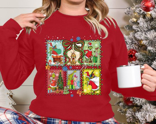 Discover Christmas Green Tree Sweatshirt, Coquette Bow Jumper, Xmas Mean Guy Jumper, Grin 2025 Jumper, Merry Xmas Thief Jumper