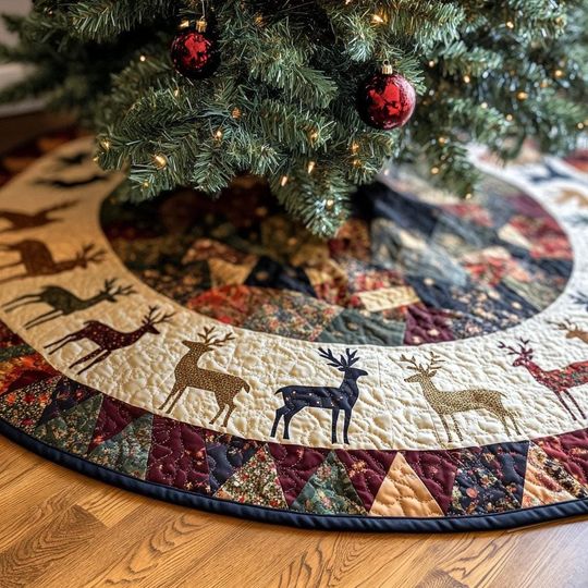 Discover Christmas Reindeer Tree Cover, House Warming Gift, Christmas Tree Home Decor, Reindeer Christmas Tree Skirt, Christmas Decorations