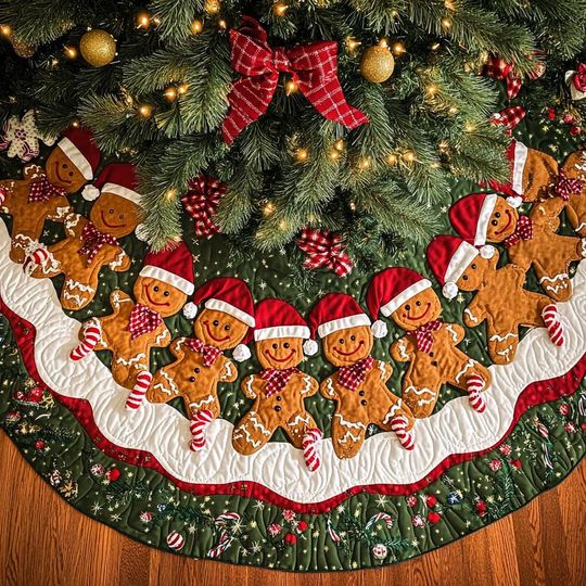 Gingerbread Christmas Tree Cover, House Warming Gift, Gingerbread Christmas Tree Skirt, Christmas Tree Home Decor, Christmas Decorations