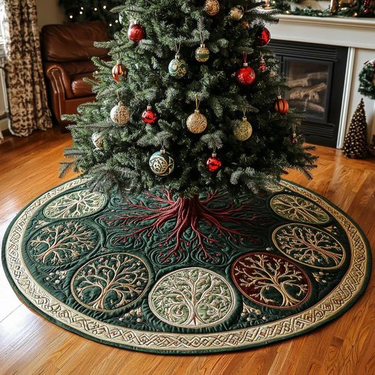 Discover Christmas Tree Of Life Tree Cover, House Warming Gift, Tree Of Life Christmas Tree Skirt, Christmas Tree Home Decor, Christmas Decorations