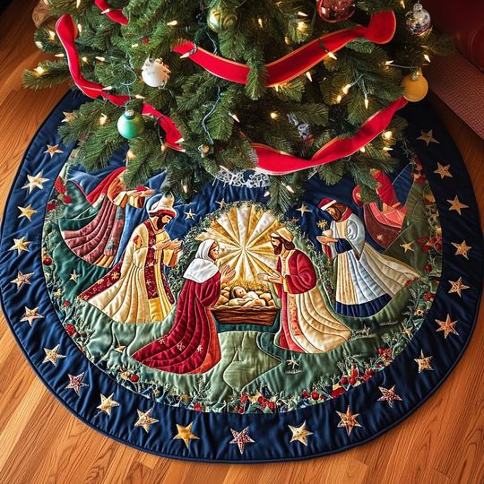 Nativity Scene Tree Skirt, Nativity Scene Christmas Tree Cover, Christmas Decorations, Christmas Tree Home Decor, House Warming Gifts