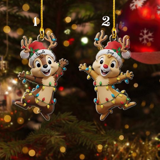 Discover Personalized Chip And Dale Ornament, Christmas Chip n' Dale Ornament, Christmas Friends Ornament, Christmas Decor, Christmas Disney