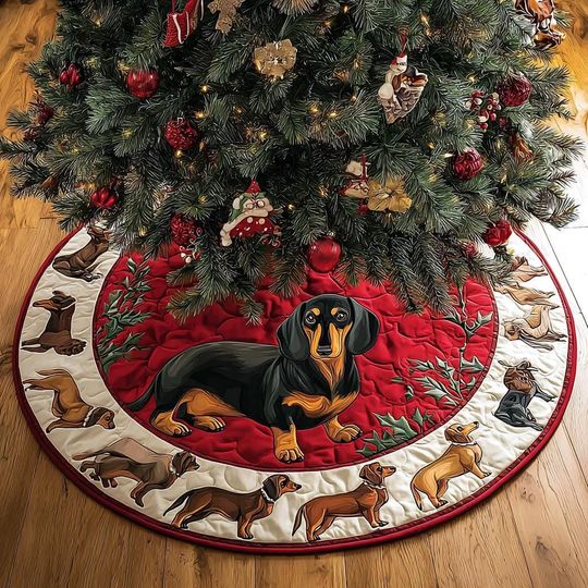 Discover Dachshund Christmas Tree Cover, House Warming Gift, Christmas Tree Home Decor, Dachshund Christmas Tree Skirt, Christmas Decorations
