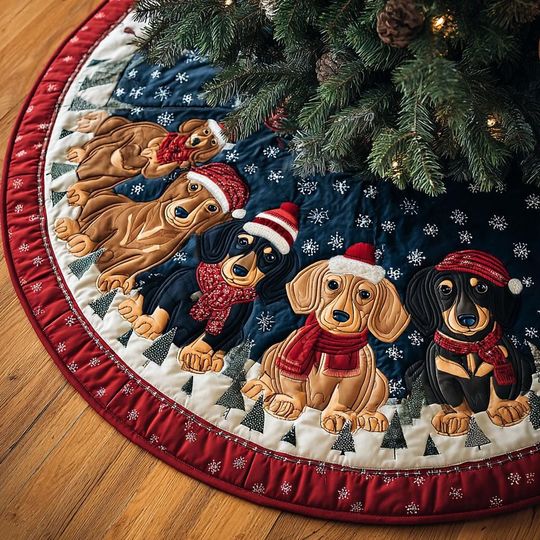 Discover Christmas Dachshund Tree Cover, House Warming Gift, Christmas Tree Home Decor, Dachshund Christmas Tree Skirt, Christmas Decorations