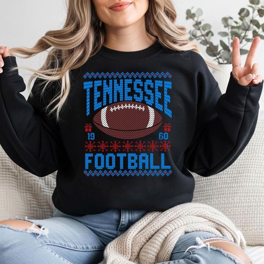 Discover Tennessee Ugly Christmas Sweatshirt, Christmas Gift Tee, Festive Football Sweatshirt, Holiday Winter, Tennessee Football Fan