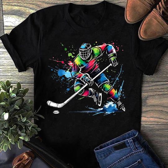 Discover Colorful Ice Hockey Fan Player Tie Dye Color Splash Sports - Ice Hockey Player, Hockey Lover, Shirt Hockey Player, Gift Hockey, Hockey Team