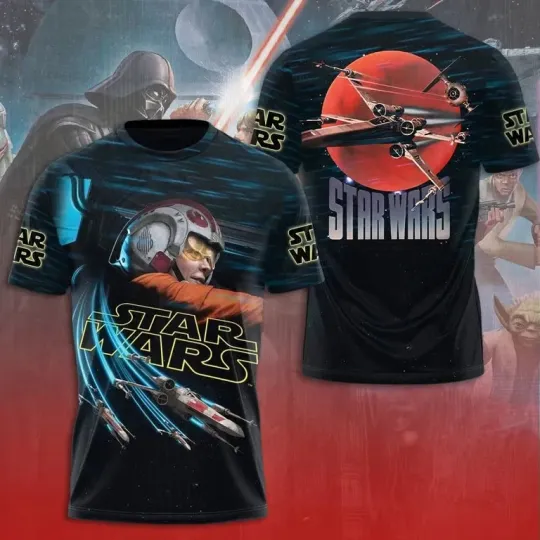 Star Wars 3D Apparel Luke Skywalker X-Wing Starfighter T-Shirt 3D