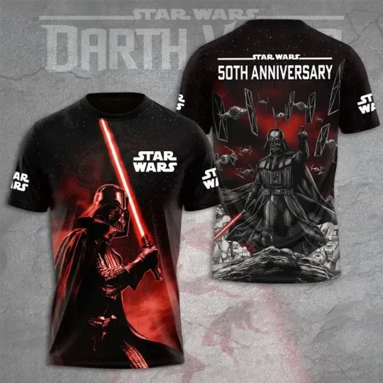Star Wars 3D Apparel 50Th Anniversary T-shirt 3D Darth Vader Tee 3D