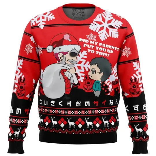 Discover Santa Saiki The Desastrous Life of Saiki K. Ugly Christmas Sweater