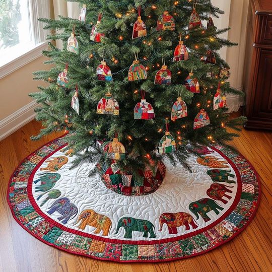 Discover Christmas Elephant Tree Skirt, Elephant Christmas Tree Cover, House Warming Gift, Christmas Tree Home Decor, Christmas Decorations