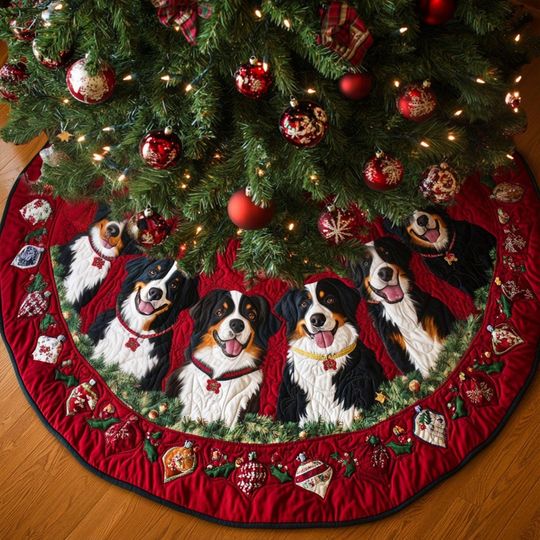 Discover Bernese Mountain Dog Tree Cover, House Warming Gift, Christmas Tree Home Decor, Bernese Mountain Dog Tree Skirt, Christmas Decorations