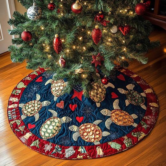 Discover Sea Turtle Christmas Tree Skirt, Sea Turtle Tree Cover, House Warming Gift, Christmas Tree Home Decor, Christmas Decorations
