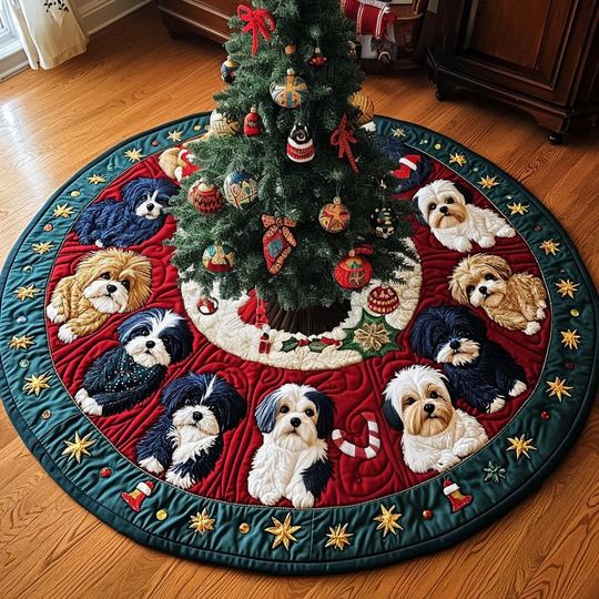 Discover Shih Tzu Christmas Tree Cover, House Warming Gift, Christmas Tree Home Decor, Shih Tzu Christmas Tree Skirt, Christmas Decorations