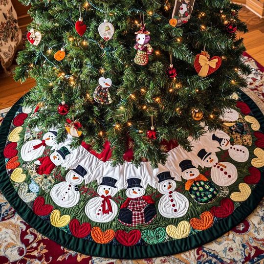 Discover Christmas Tree Cover, House Warming Gift, Snowman Christmas Tree Skirt, Snowman Christmas Tree Home Decor, Christmas Decorations