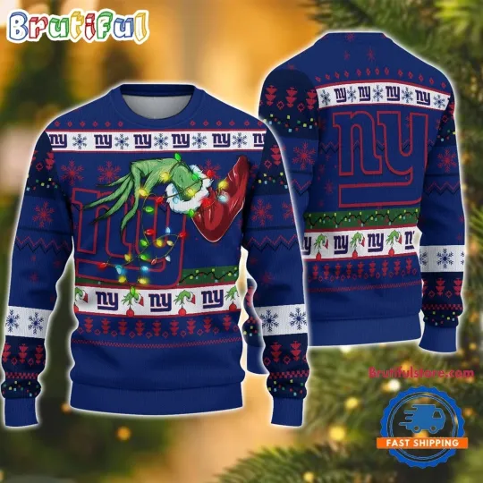 Discover New York Giants Fan Made Ugly Christmas Sweater  Holiday Football Gift