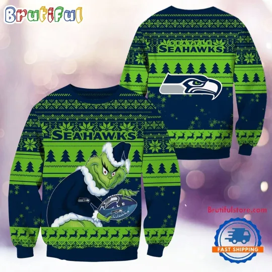 Seattle Seahawks Fan Made Ugly Christmas Sweater