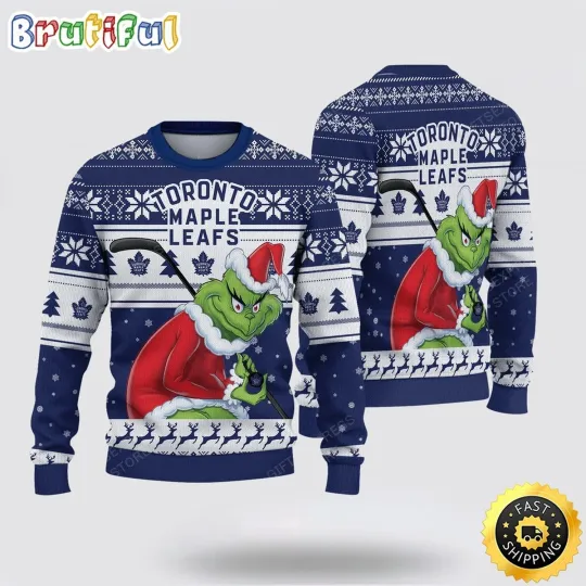 Discover Toronto Maple Leafs Inspired Mean One Ugly Christmas Sweater