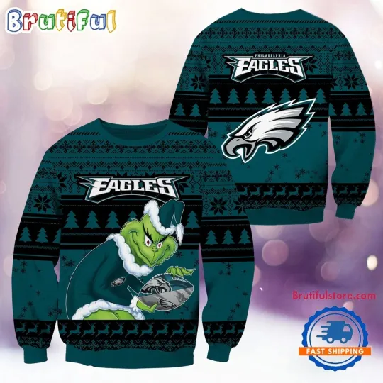 Discover Philadelphia Eagles Inspired Ugly Sweater Funny Holiday Football Fan Design