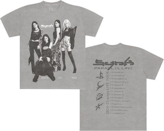 Discover aespa Official SYNK PARALLEL LINE World Tour Merch Collection Dateback T-Shirt
