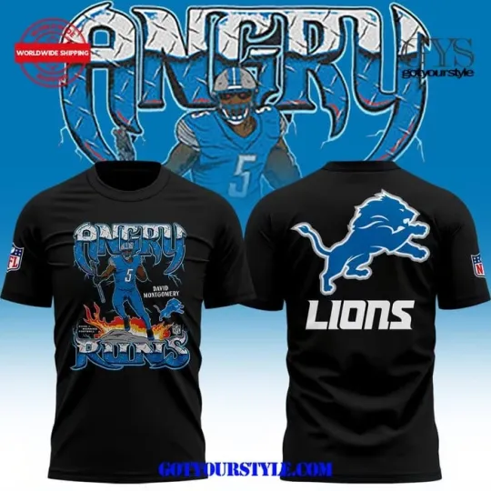 Discover Detroit Lions | Montgomery ANGRY RUNS Limited Edition T-Shirt
