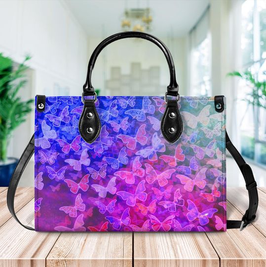Discover Butterfly Leather Handbag, Animal Handbag, Butterfly Crossbody Bag, Butterfly Lover's Handbag, Gifts Bag