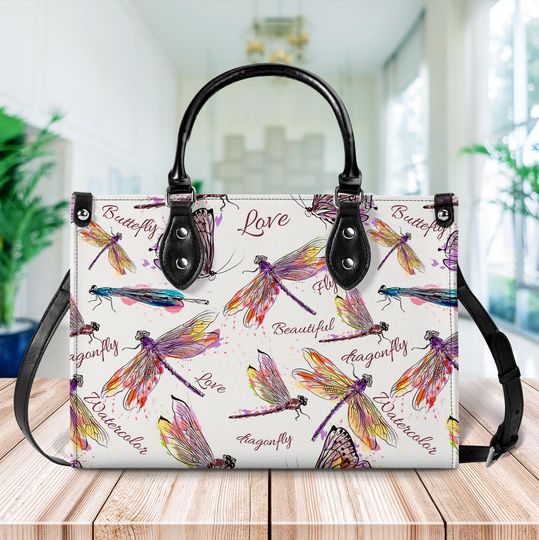 Discover Dragonfly Leather Handbag, Animal Handbag, Dragonfly Crossbody Bag, Dragonfly Lover's Handbag, Gifts Bag