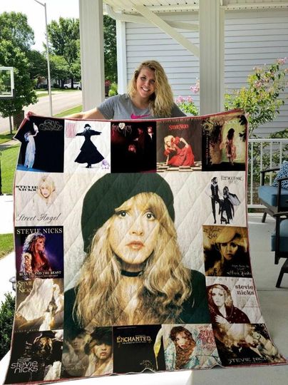 Personalized Stevie Nicks Music Quilt Blanket, Stevie Nicks Fleece Blanket