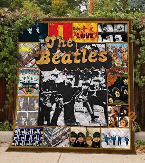 Discover Personalized The Beatles Music Quilt Blanket, The Beatles Fleece Blanket
