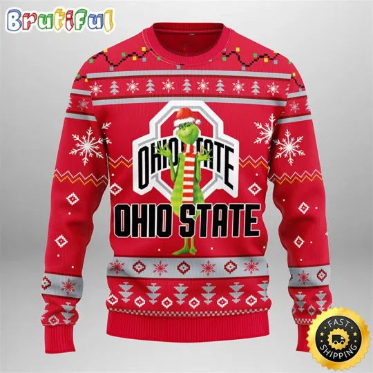 Discover Ohio State Buckeye Christmas Ugly Sweater with Funny Character and Football Theme