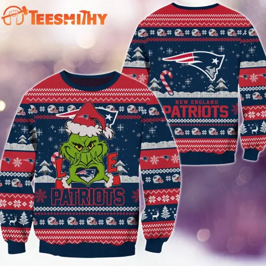 New England Patriots Funny Character Football 3D Ugly Christmas Sweater