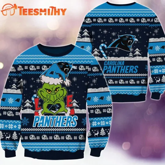 Carolina Panthers Football Funny Character Ugly Christmas Sweater