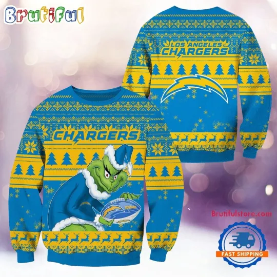 Discover Los Angeles Chargers Ugly Christmas Sweater  Inspired Funny Football Fan Gift