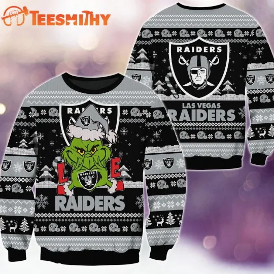 Las Vegas Raiders Football Ugly Christmas Sweater with Funny Character