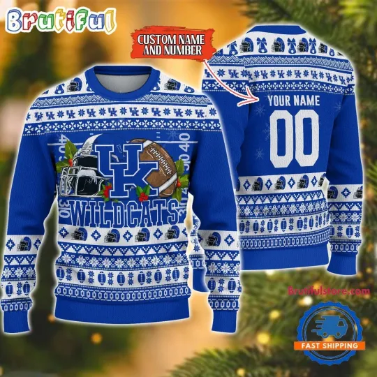 Discover Kentucky Wildcats Inspired Ugly Christmas Sweater  Football Fan Holiday Design