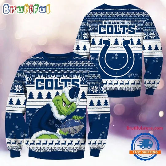 Indianapolis Colts Inspired Ugly Sweater Funny Holiday Football Fan Design