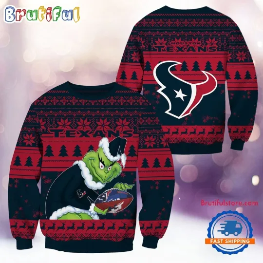 Houston Texans Ugly Christmas Sweater Inspired Funny Football Fan Gift