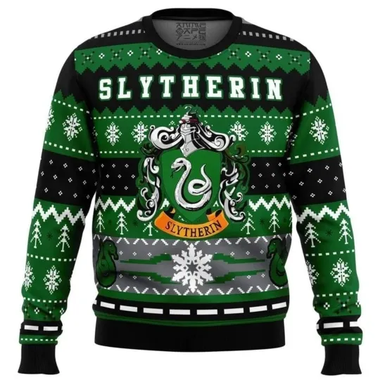 Harry Potter Slytherin Ugly Christmas Sweater, Funny Movie Holiday Jumper Gift