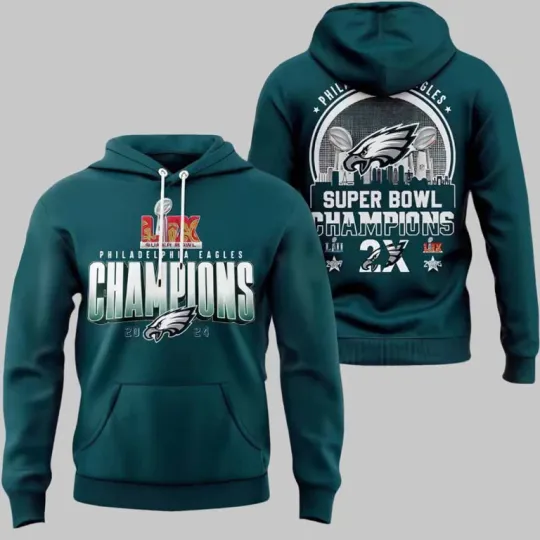 Eagles Super Bowl LIX Champions 2025 2X Hoodie