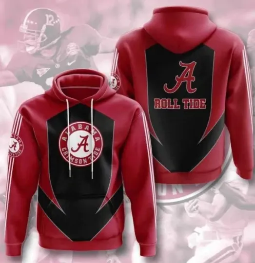 Discover Sports American Football NCAAF Ala!bama Crim.son Ti@de USA 67 Hoodie 3D