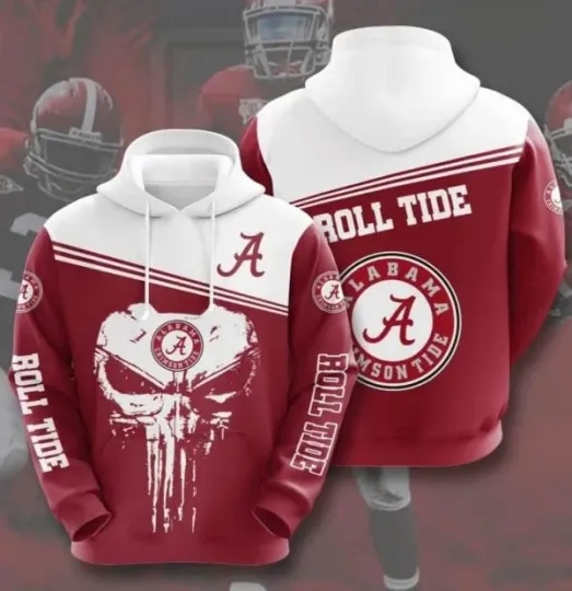 Discover Sports American Football NCAAF Albm Crim.son Ti@de USA 361 Hoodie 3D