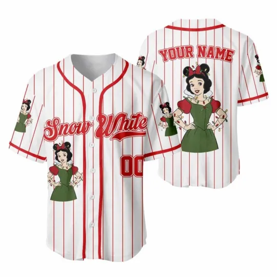 Discover Personalized Snow White Happy Holiday Christmas 2025 Gift Baseball Jersey Shirt
