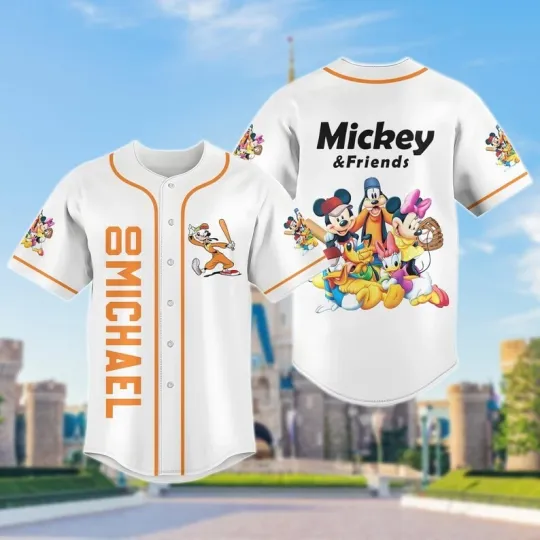Discover Personalized Mickey & Friends Play Baseball Game Day Baseball Jersey Shirt