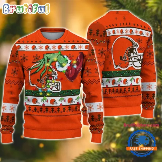 Cleveland Browns Fan Made Ugly Christmas Sweater
